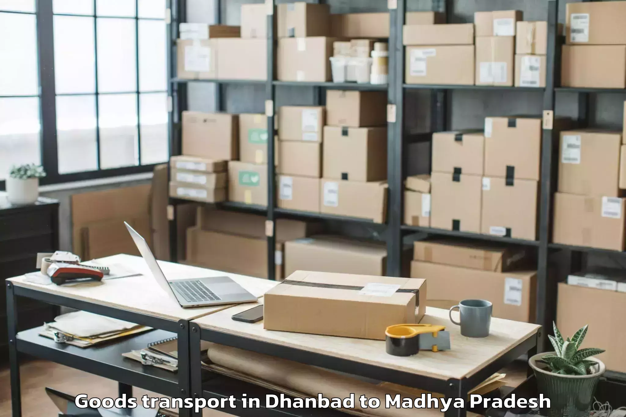 Trusted Dhanbad to Maheshwar Goods Transport